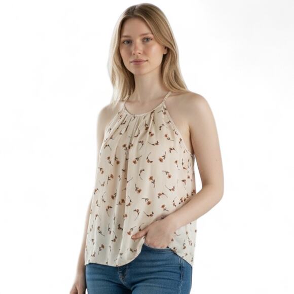Francesca’s Mi Ami Women’s Floral Halter Neck Blouse NWT Medium - Picture 1 of 6